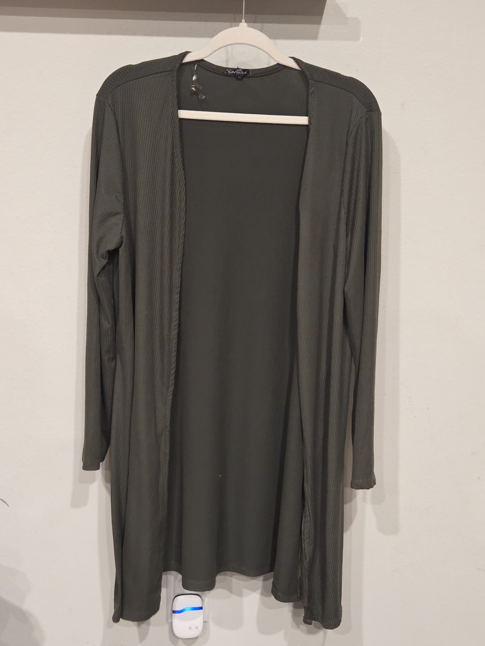 Splash Olive Ribbed Top
